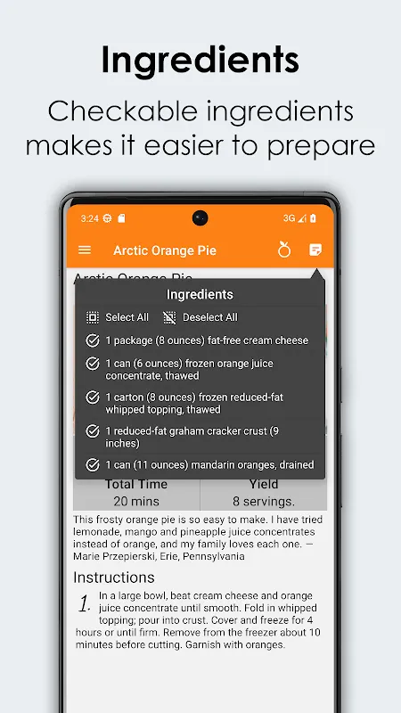 Orange Recipes Cookbook Screenshots