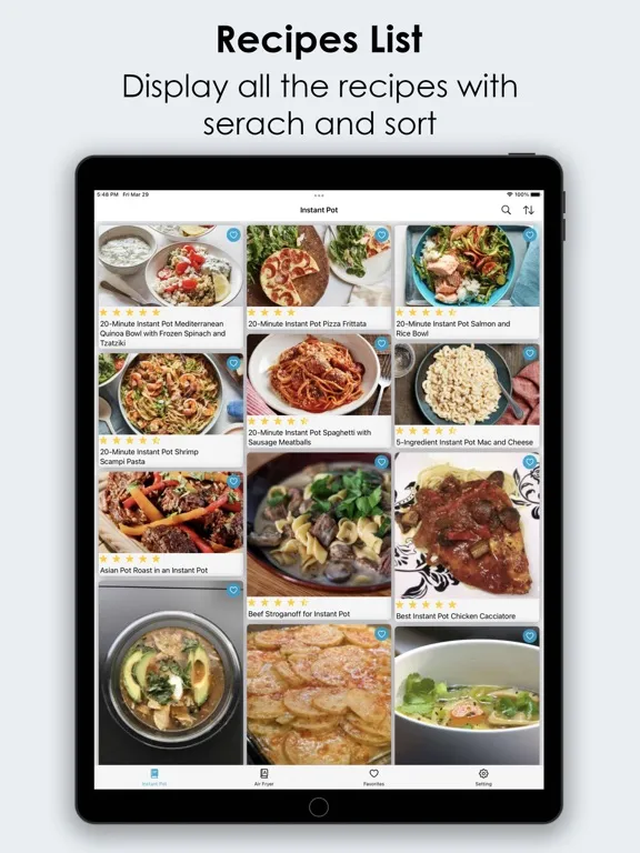Capturas de tela do Instant Pot Recipes, offline iPad 