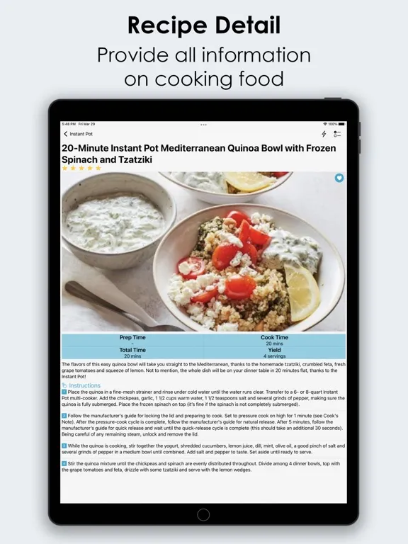 Capturas de tela do Instant Pot Recipes, offline iPad 
