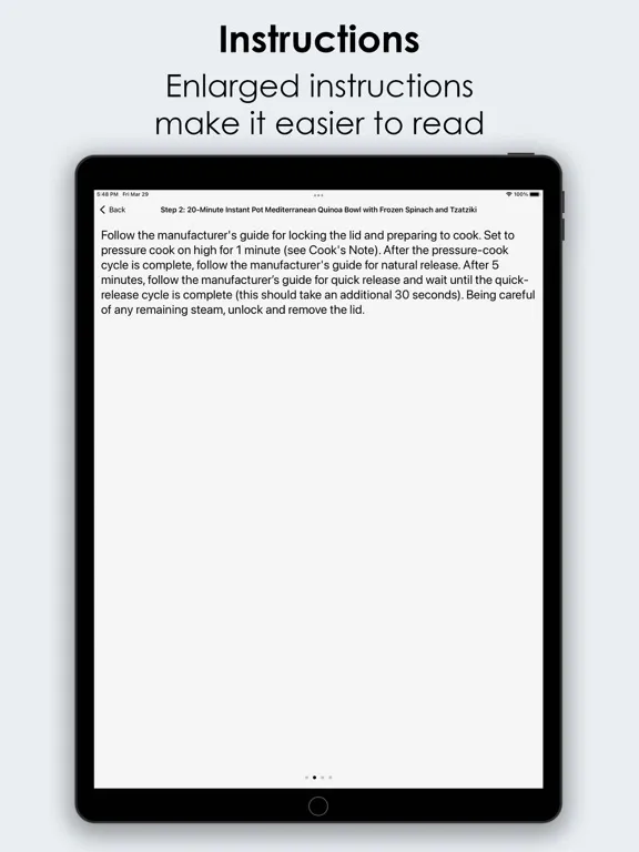 Capturas de tela do Instant Pot Recipes, offline iPad 