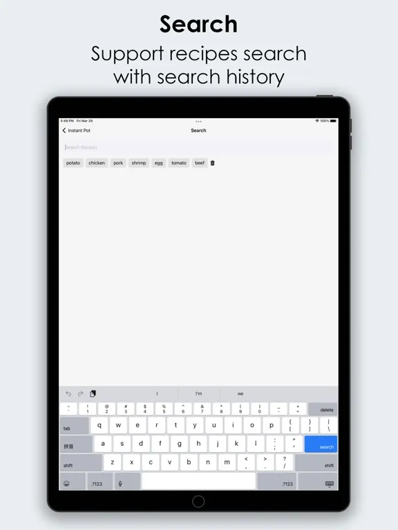 Capturas de tela do Instant Pot Recipes, offline iPad 