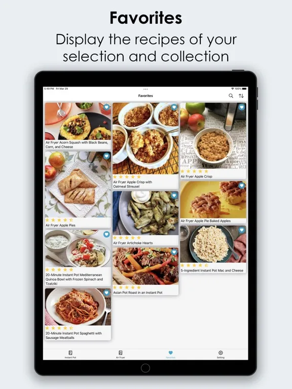 Capturas de tela do Instant Pot Recipes, offline iPad 
