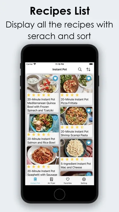 Capturas de tela do Instant Pot Recipes, offline