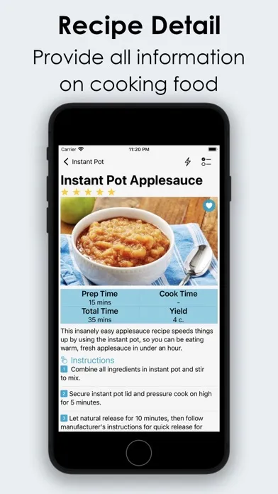 Capturas de tela do Instant Pot Recipes, offline