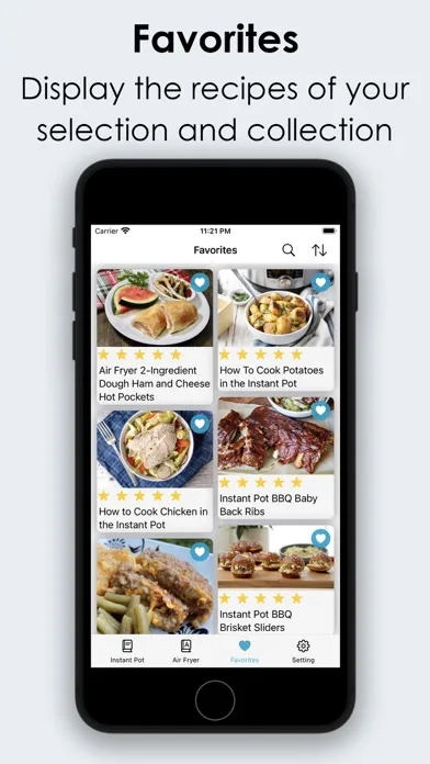 Capturas de tela do Instant Pot Recipes, offline