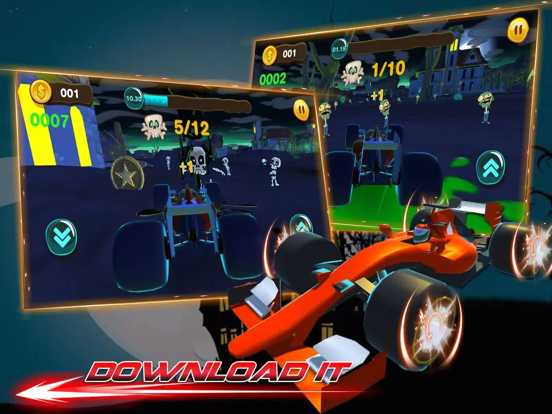 ภาพหน้าจอของ Zombusters:Real Car Racing and Driving Game iPad 