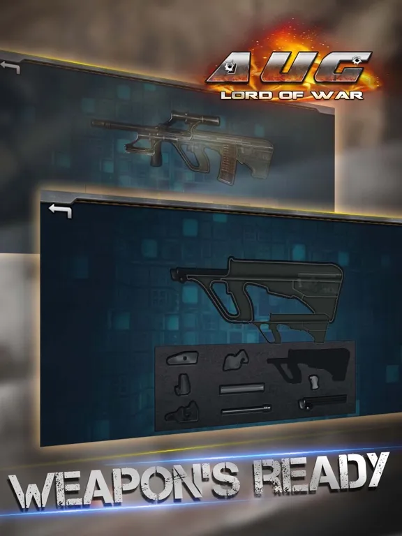 Captures d'écran de AUG Assault Rifle: Assembly and Gunfire - Firearms Simulator with Mini Shooting Game for Free by ROFLPlay iPad 