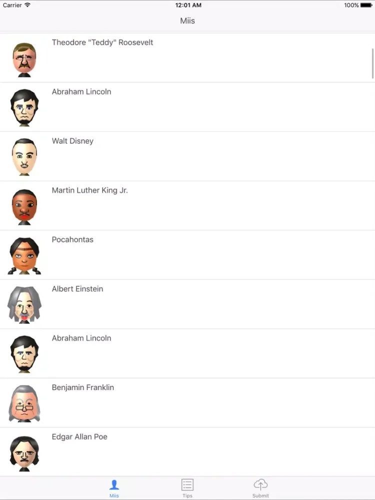 Capturas de tela do Miis for Miitomo iPad 