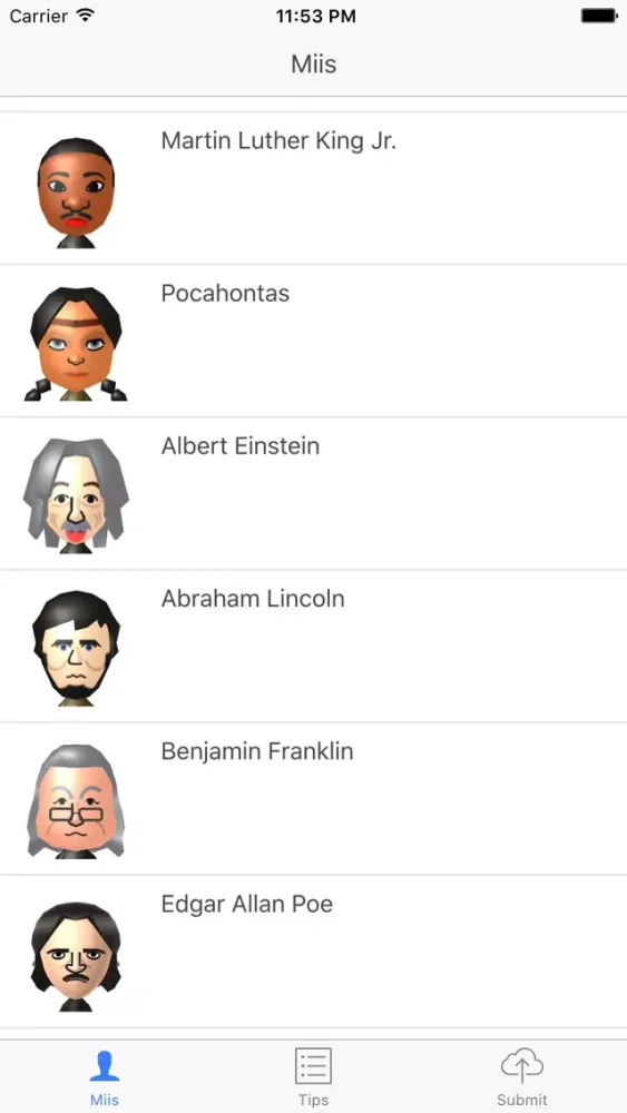Capturas de tela do Miis for Miitomo