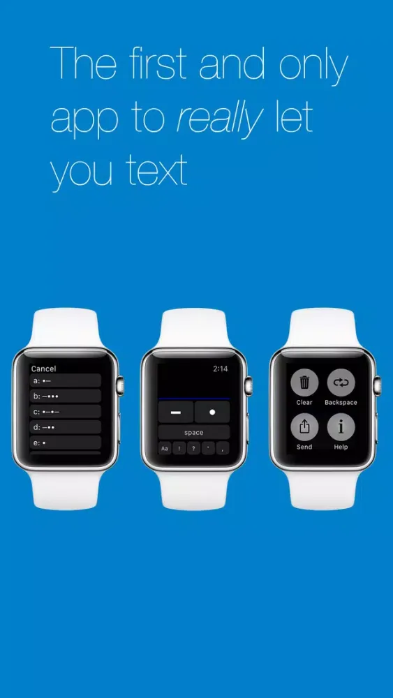 Capturas de pantalla de Morse – texting for Apple Watch