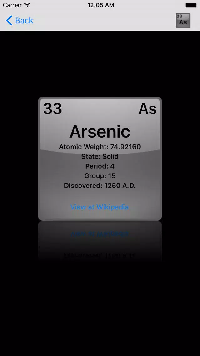 The Elements – periodic table for Apple Watch स्क्रीनशॉट