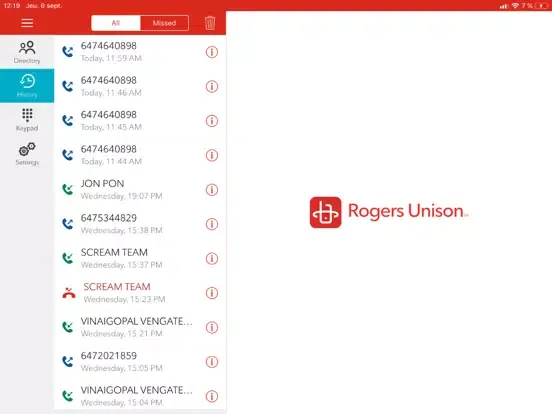 Rogers Unison iPad  Screenshots