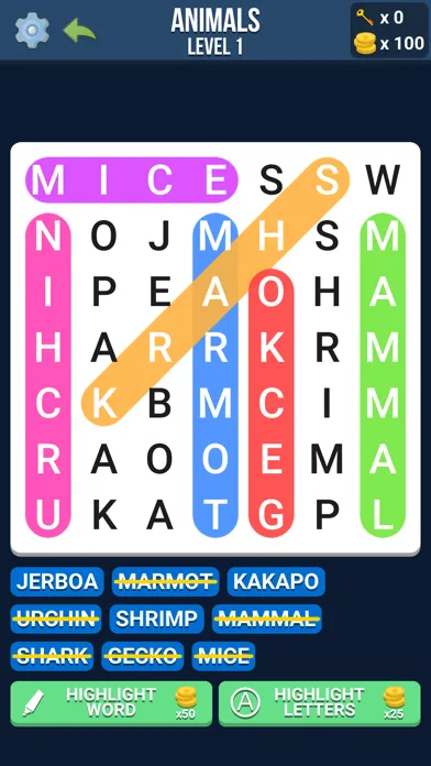 ภาพหน้าจอของ Word Search - Infinite Hunt