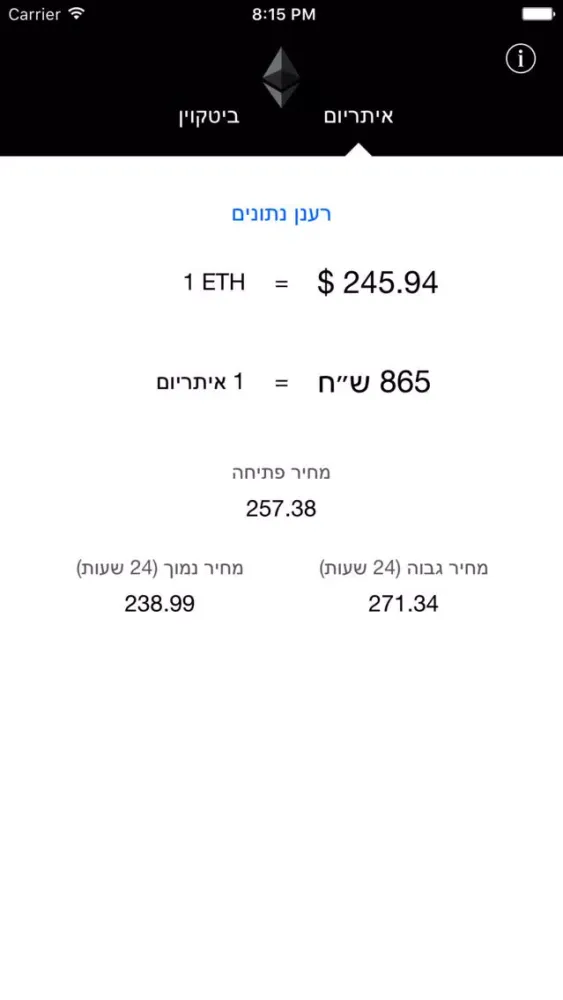 Captures d'écran de ביטקוין