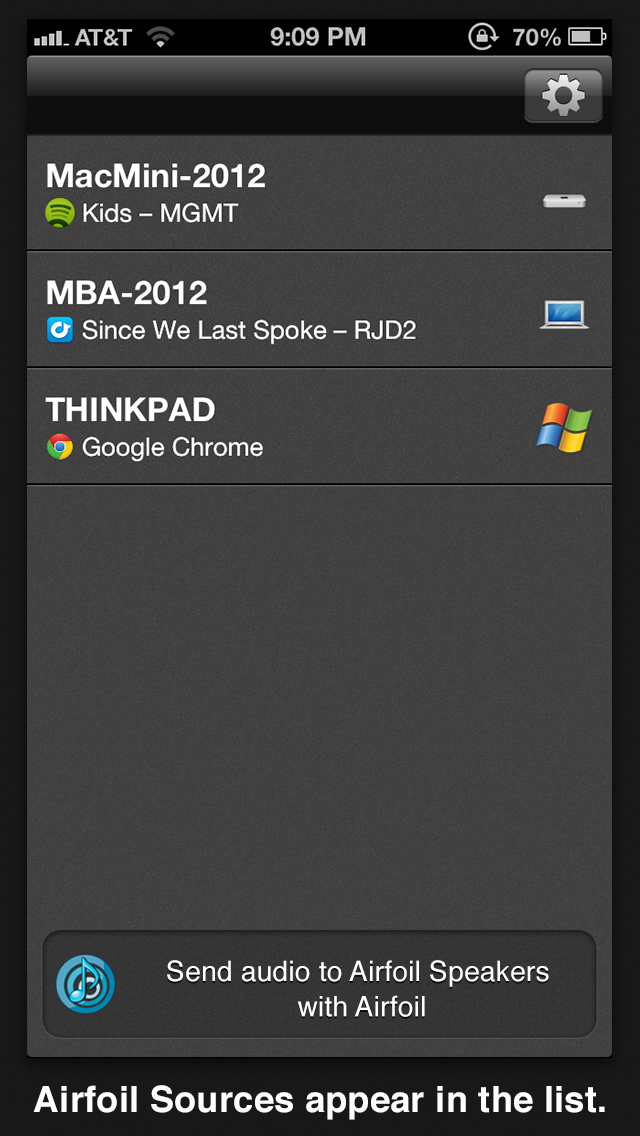 Airfoil Speakers Touch Screenshots