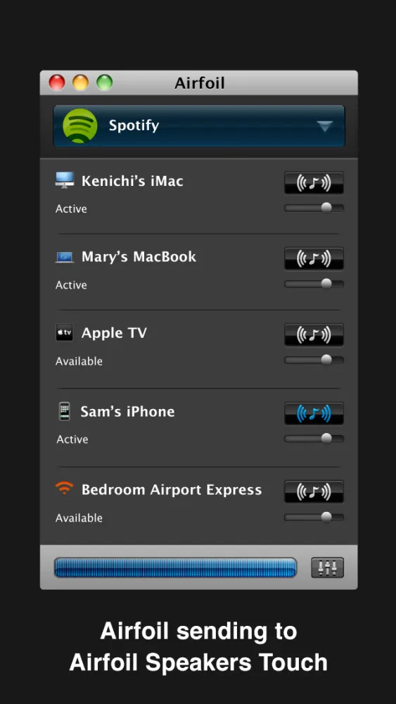 Screenshot di Airfoil Speakers Touch