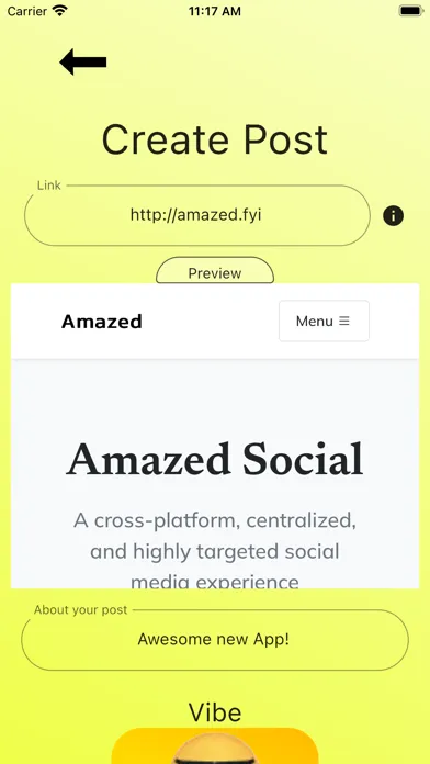 Capturas de tela do Amazed Social
