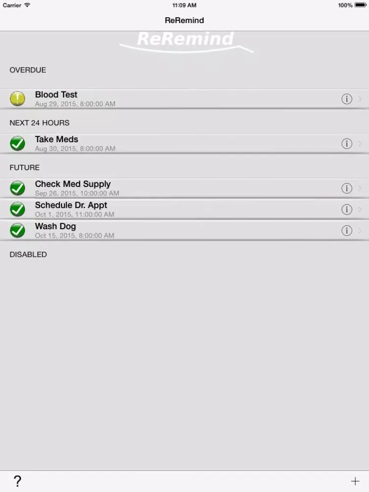Capturas de pantalla de ReRemind - Critical Task List iPad 