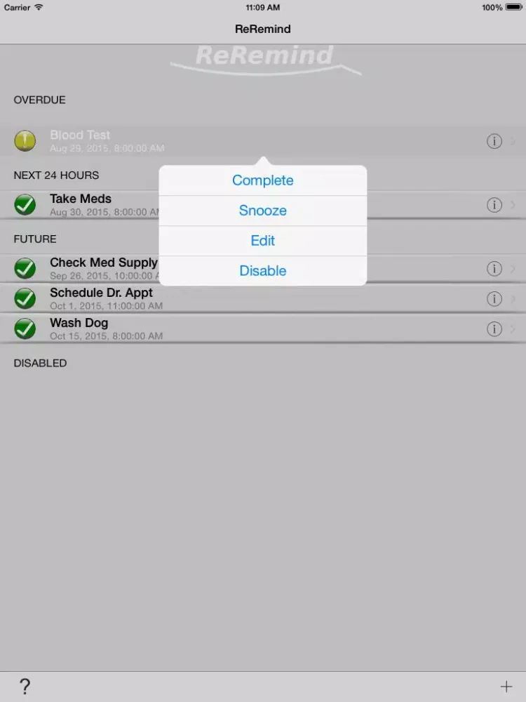 Capturas de pantalla de ReRemind - Critical Task List iPad 