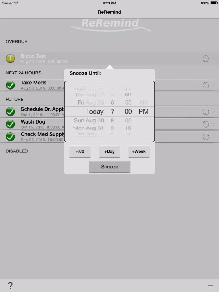 Capturas de pantalla de ReRemind - Critical Task List iPad 
