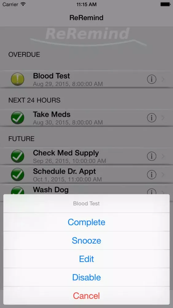 Capturas de pantalla de ReRemind - Critical Task List