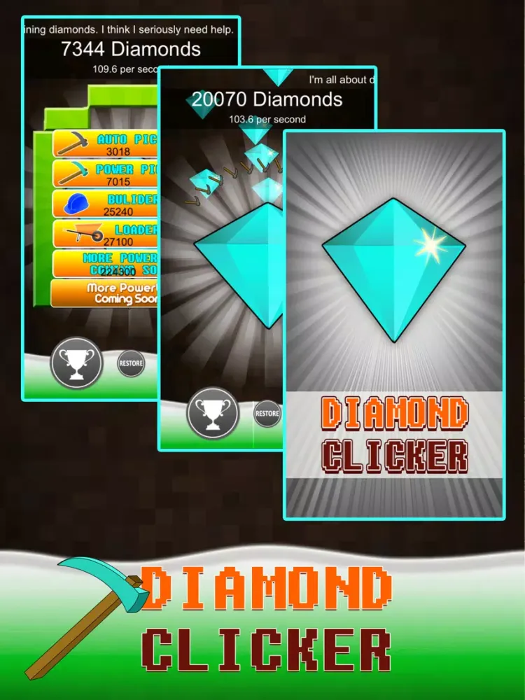 Diamond Clicker - Crafting Edition Minigame iPad  Screenshots