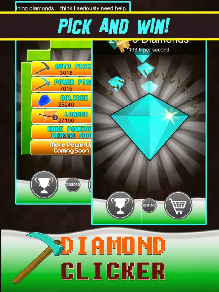 Diamond Clicker - Crafting Edition Minigame iPad  Screenshots