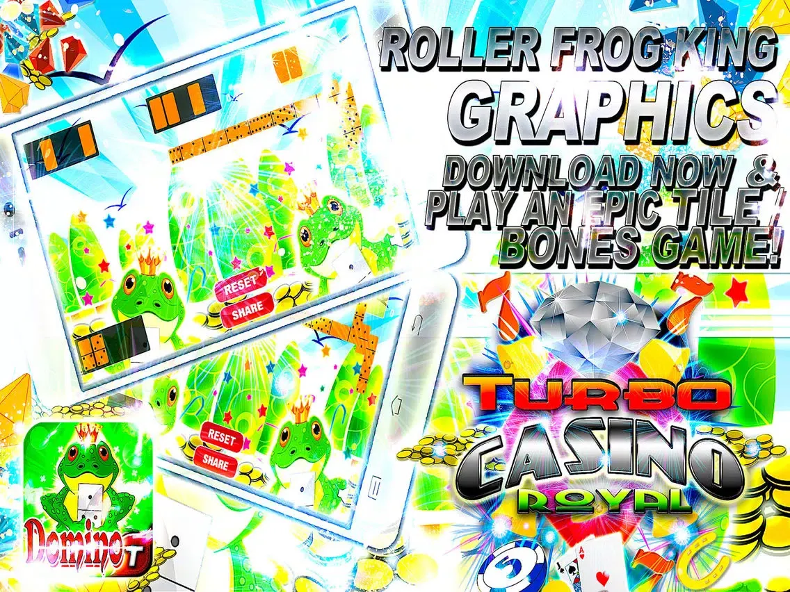 Ảnh chụp màn hình của Roller Pad King Frog Dominoes Game - Free HD Easy Live Casino Fun Free Dominoes Pro Edition iPad 