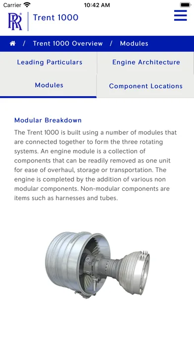 Screenshot di Trent 1000 Pilot Guide