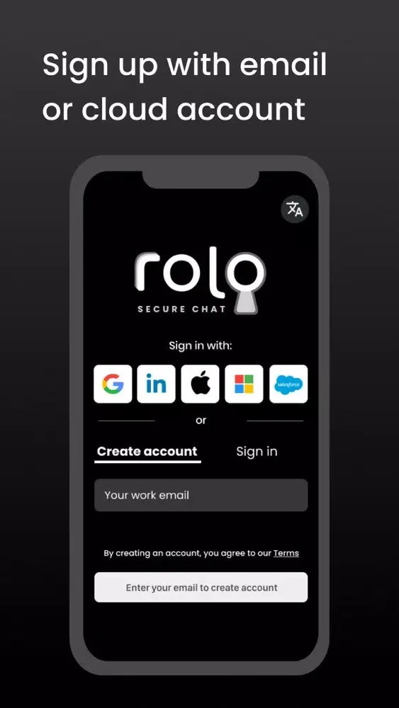 Tangkapan skrin Rolo Secure Chat