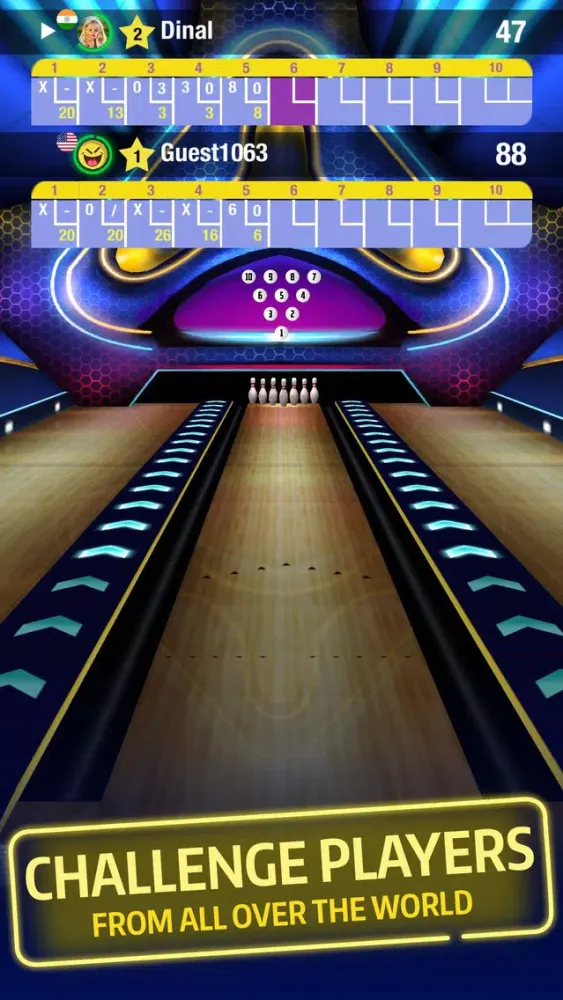 Bowling Central - Online multiplayer, Puzzles, Tournaments, Apple TV support, Free game! स्क्रीनशॉट