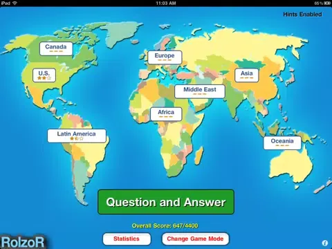 Tangkapan skrin TapQuiz Maps World Edition iPad 