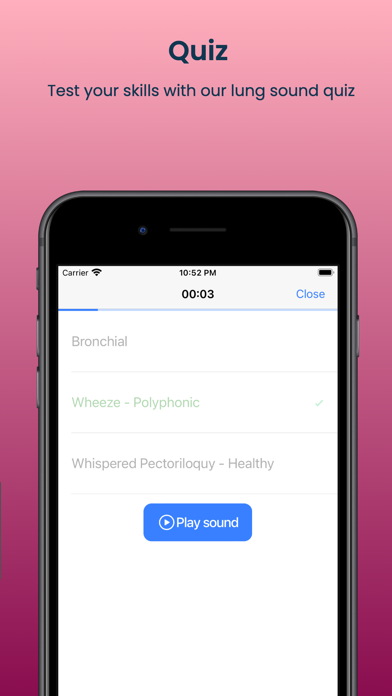 Ảnh chụp màn hình của Respiratory and Lung sounds