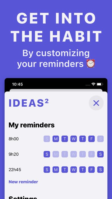 Your Ideas² notebook - Diary Screenshots