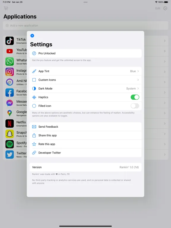 Ảnh chụp màn hình của Rankin' iPad 