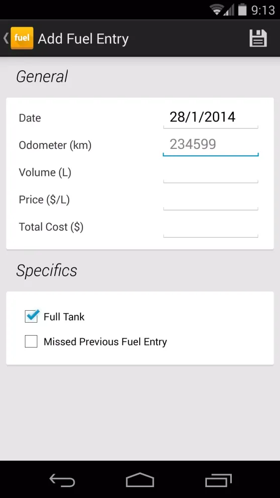 Capturas de tela do fuelTrack: Fuel Tracker