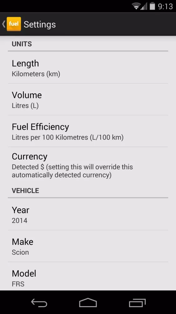 Capturas de tela do fuelTrack: Fuel Tracker