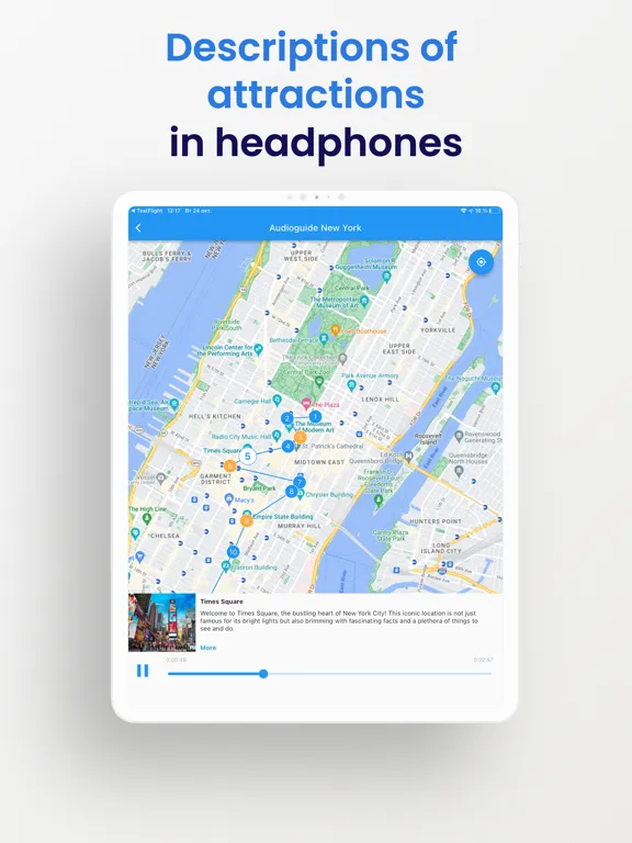 New York Audio Guide Offline iPad  Screenshots