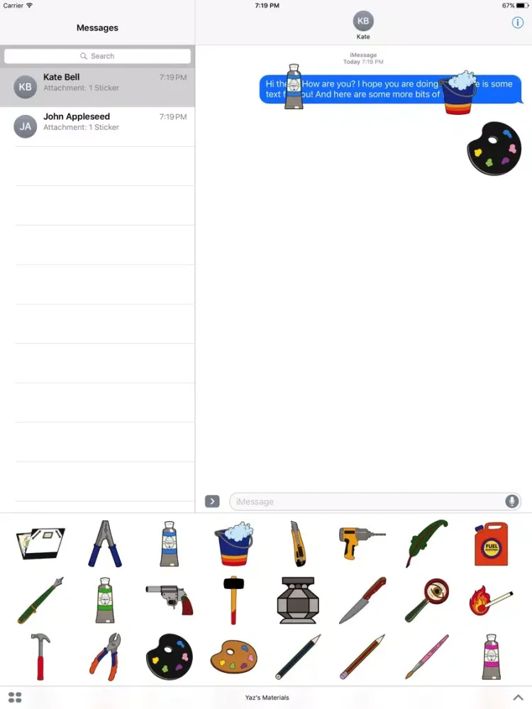Zrzuty ekranu Yaz's Materials by Stickapax™ iPad 