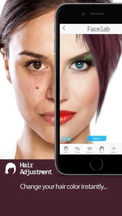 FaceLab - perfect makeover cosmetic retouch & free selfie makeup app स्क्रीनशॉट