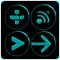 Black and Cyan Icon Pack