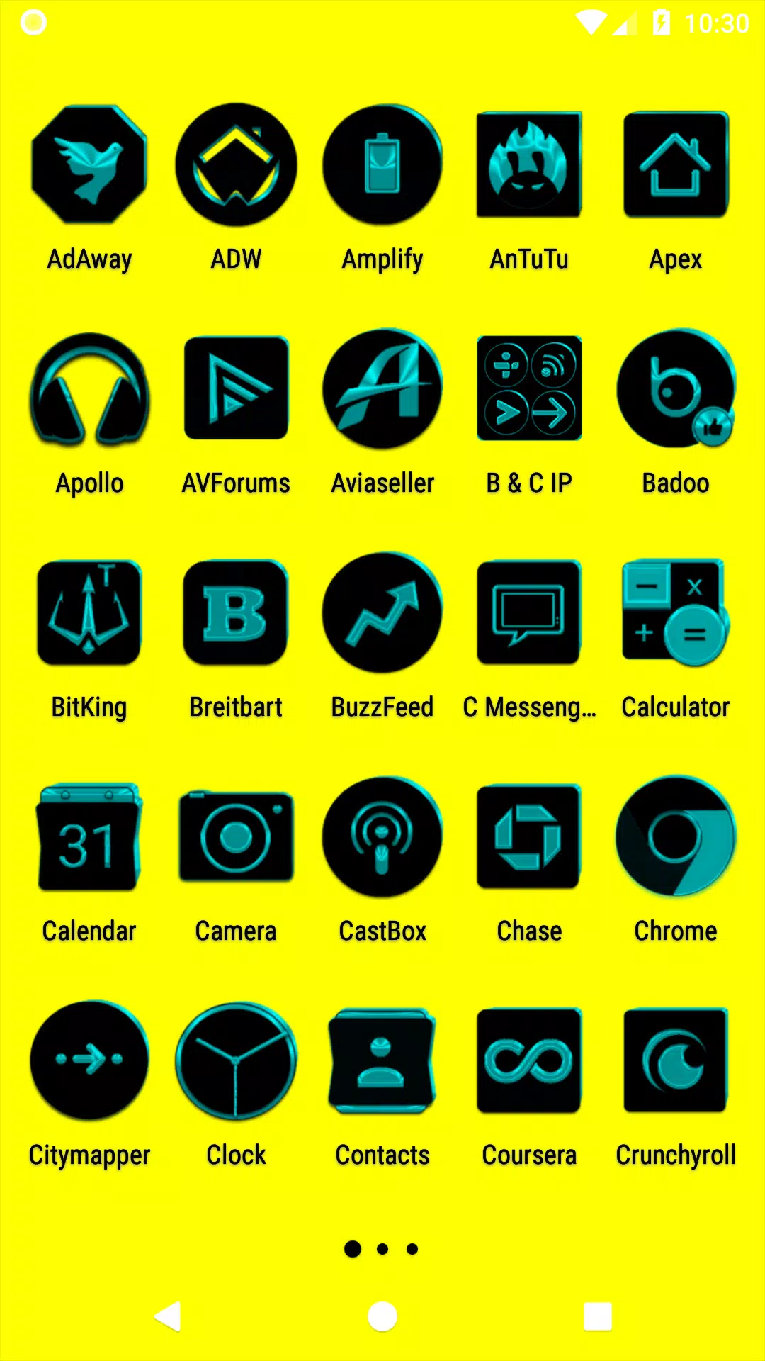 Black and Cyan Icon Pack Screenshots