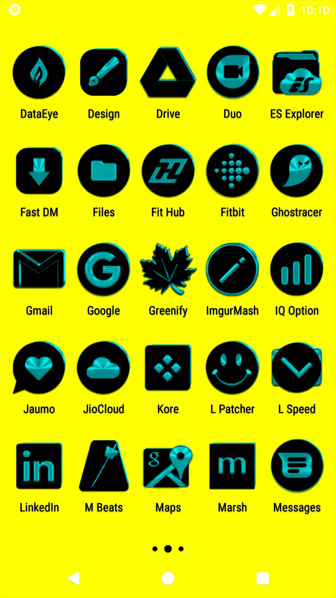 Black and Cyan Icon Pack Screenshots
