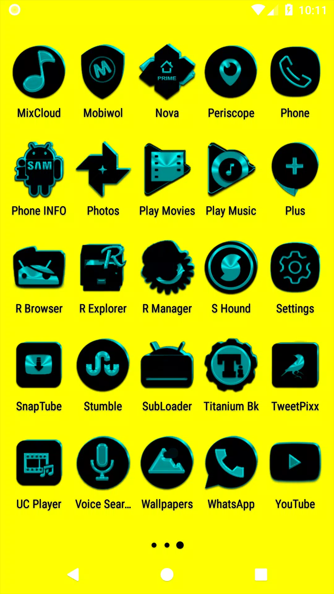 Black and Cyan Icon Pack Screenshots