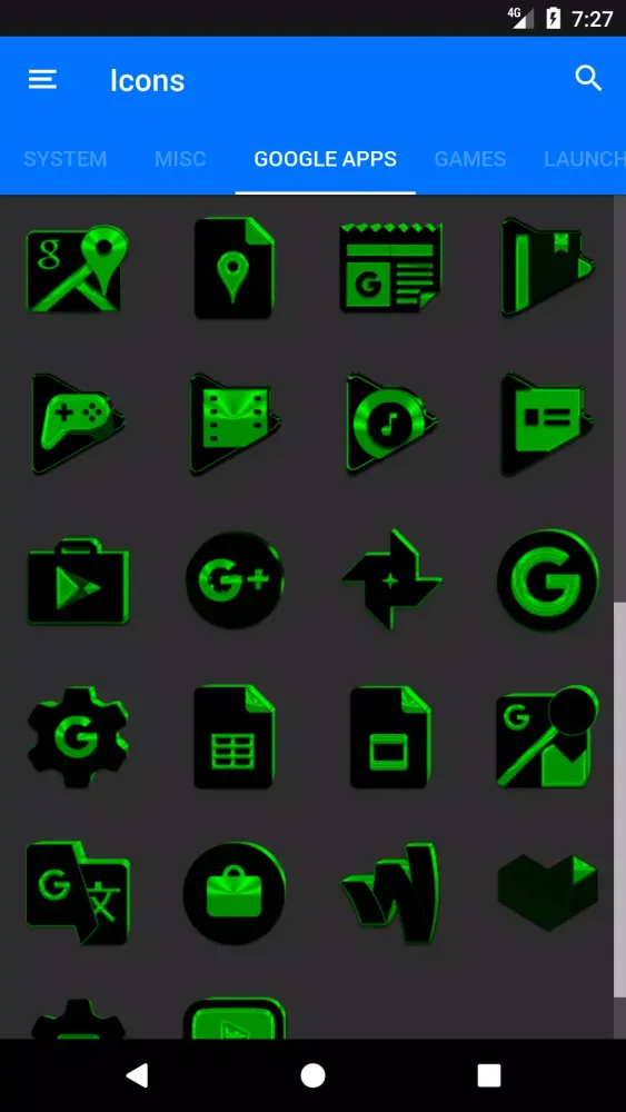 Black and Green Icon Pack Screenshots