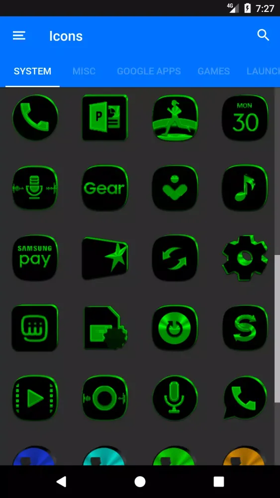Black and Green Icon Pack Screenshots