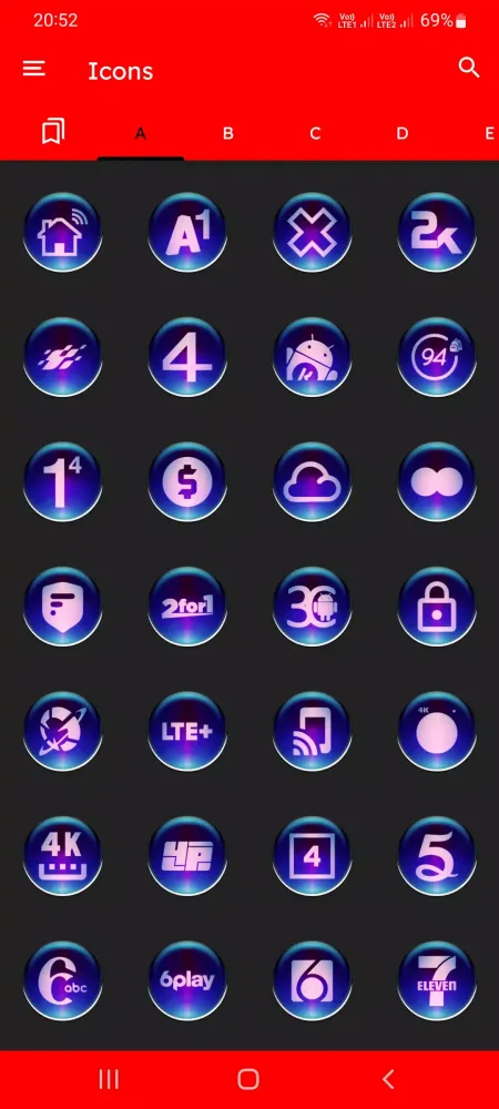 Zrzuty ekranu Black Pixl Glass Icon Pack