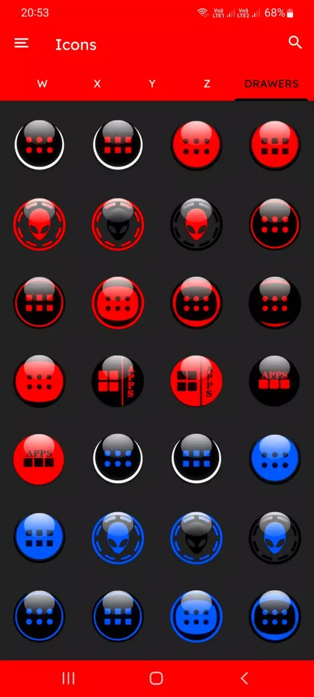 Zrzuty ekranu Black Pixl Glass Icon Pack