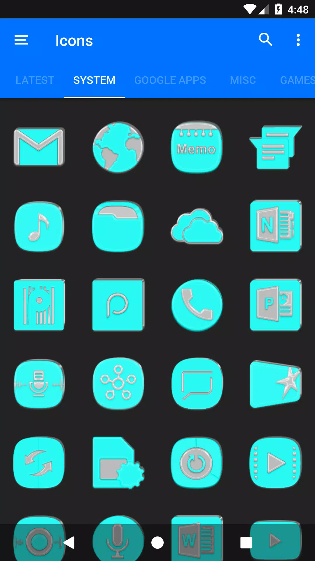 Bright Cyan Screenshots