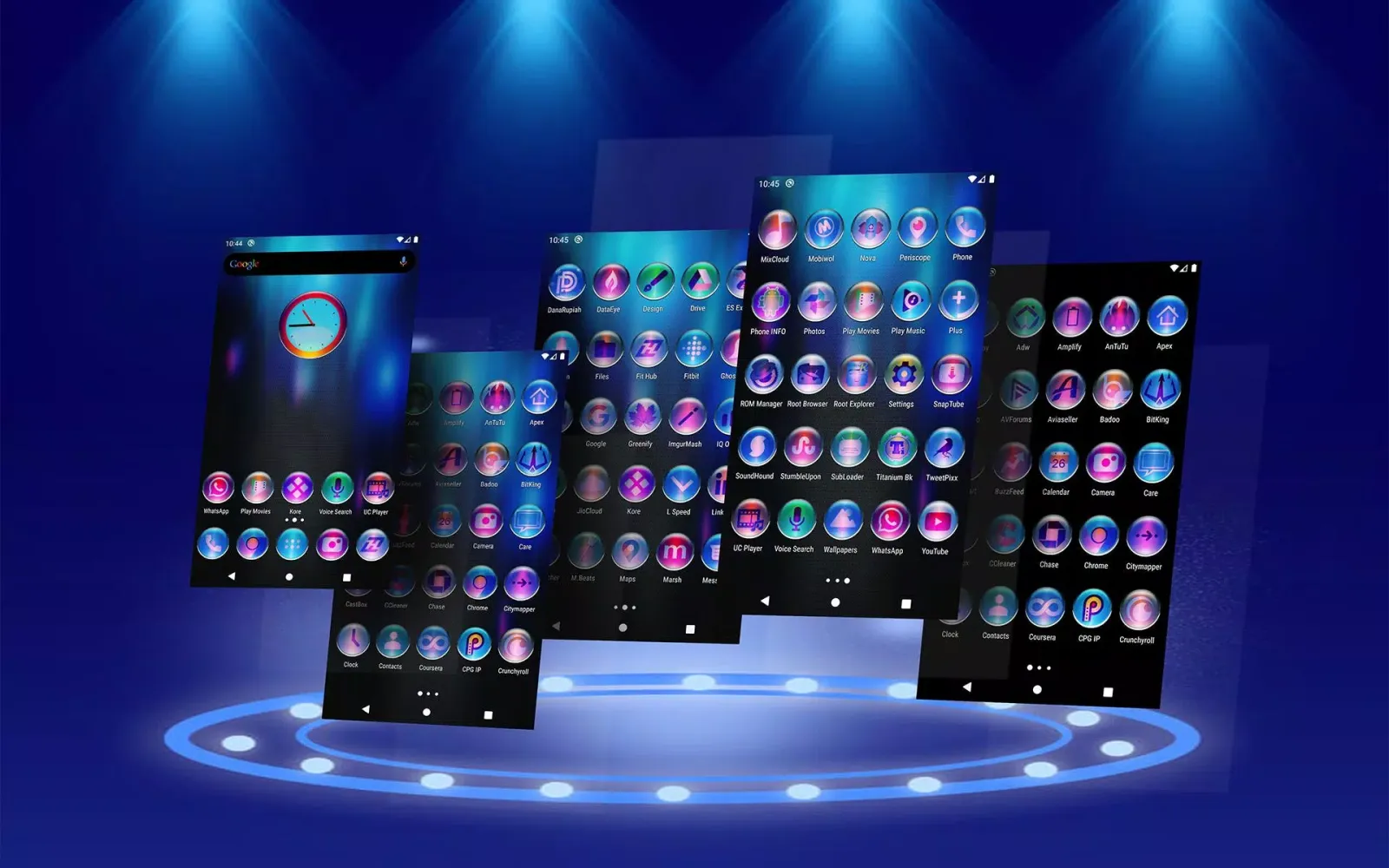 Tangkapan skrin Colorful Pixl Glass Icon Pack